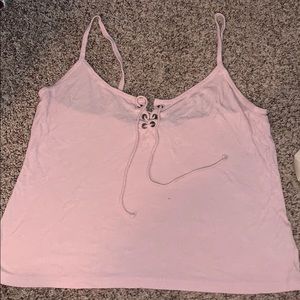 PINK CROPPED TANK TOP